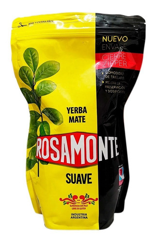 Yerba Mate Suave Bolsa Con Zipper Rosamonte 500gr