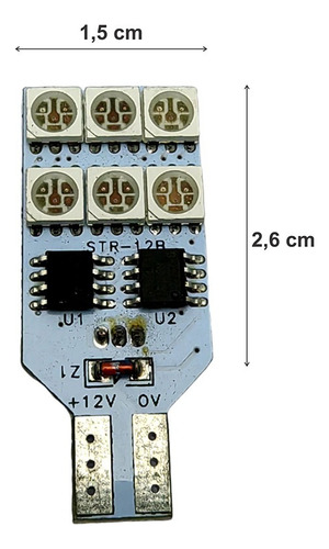 Kit De Focos Led Lamp Colores 12 Rgb T10