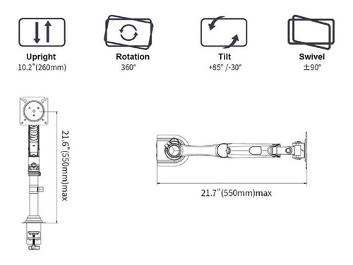 Imagen 5 de 8 de Soporte Para Monitor A Escritorio Brazo Ergonomico Nb H80