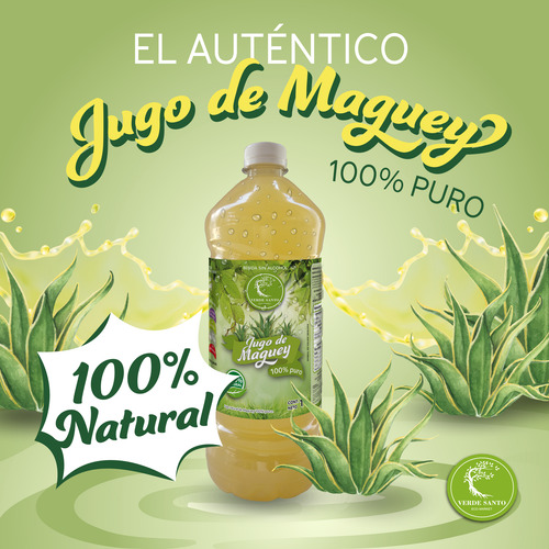 Bebida 9 Jugo 100% Puro Verde Santo Natural Original 1l
