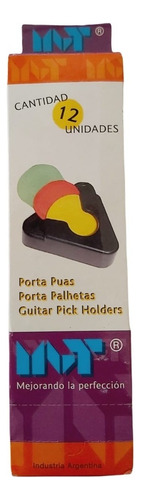 Porta Pua Mvt Con Adhesivo Para Puas Guitarra Bajo Caja X12 Color Negro