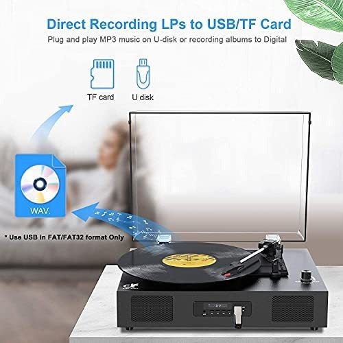 Tocadiscos Bluetooth Con Altavoz Integrado, Grabación Usb, M