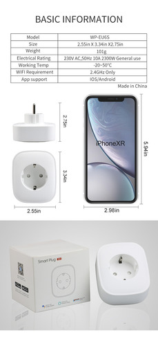Adaptador Inteligente De Extensión Wifi Estándar Europeo Con