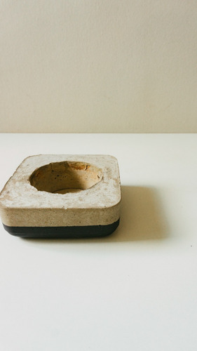 Imagem 2 de 8 de Vaso Cachepot Artesanal Feito De Cimento | Preto P3