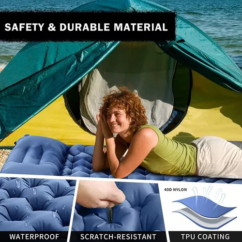 Colchón Inflable Plegable Con Almohadas Para Viajar