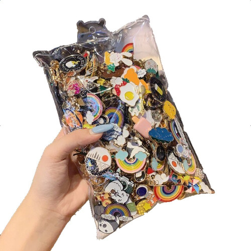 Pack 100 Pines Metalicos Random Kawaii, Venta De Mayoreo.