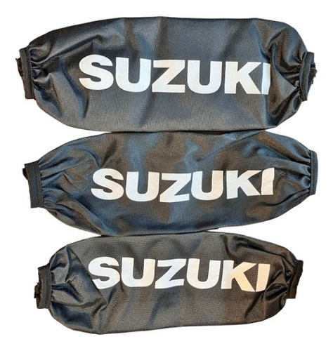 3 Fundas Cubre Amortiguador Suzuki Color Negro Lcm