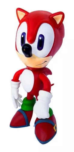 Boneco Sonic vermelho no articulado, original Sega, de 25 cm usado