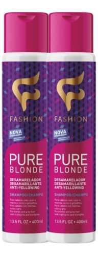Kit 2x Shampoo Pure Blonde Fashion Cosméticos 400ml