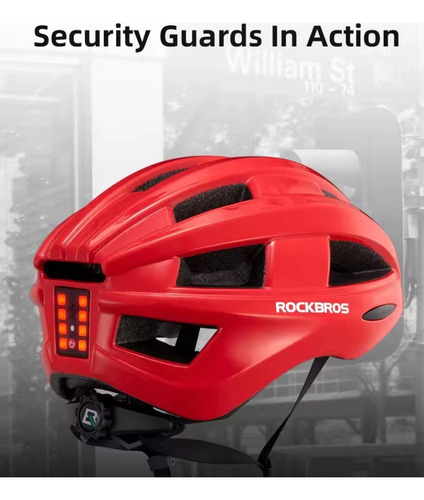 Capacete Mtb Rockbros Red Com Leds 55-60cm Vermelho M