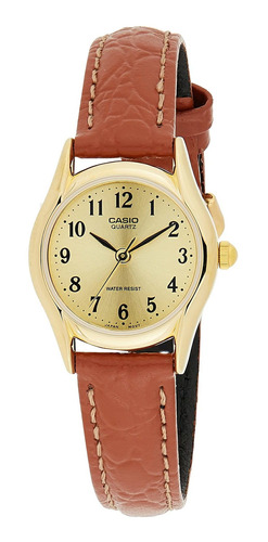 Reloj Mujer Casio Ltp-1094q-9 Cuarzo Pulso Marron En Cuero