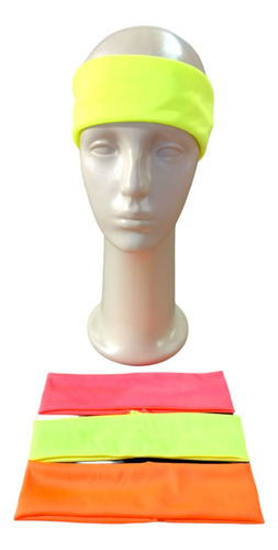 4 Vinchas Elástica De Tela Fluo Cotillón Para Fiesta Fluo Varios Colores Fluo