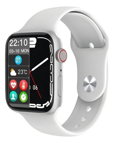 Smartband Geral W27 Pro W37 W26 W46 W37 Pro W27 Pro 175 Com Rede Móvel Caixa 44 De Metal Cinza Claro, Pulseira De Silicone Smartwatch