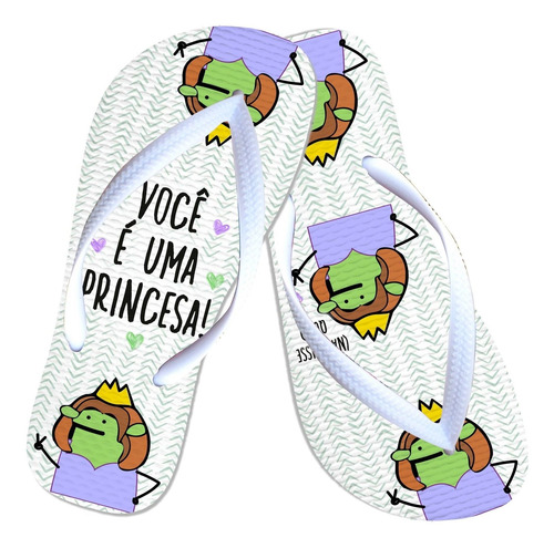 Imagem 2 de 7 de Caneca Flork Memes Princesa Engraçada Chinelo E Bombom Kit