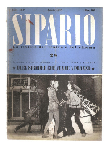 Revista Sipario Teatro Cinema Italiano Nº 28 Agosto 1948