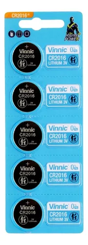 Pilas botón Cr2016 Vinnic 2016 blister 5 unidades