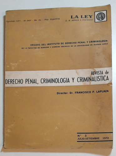 Revista De Derecho Penal, Criminologia Y Criminalistica - Aa