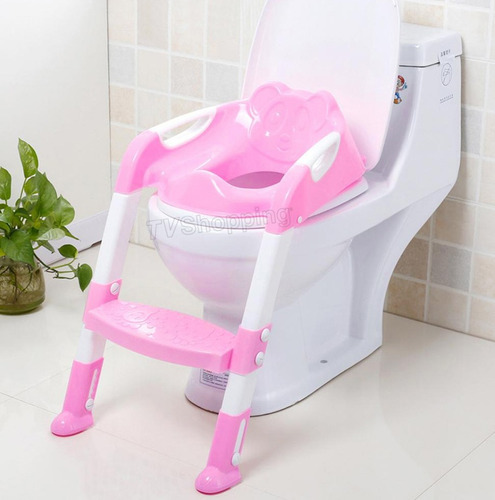 Asiento Entrenador Azul Para Baño Inodoro Con Escalera