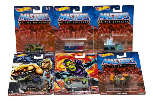 Hot Wheels Master Of The Universe 6 Piezas He-man Skeletor 