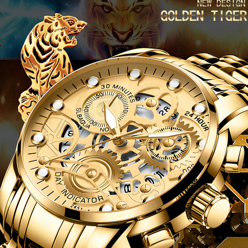 Relojes de cuarzo luminoso Va Va Voom con correa hueca, color dorado/negro