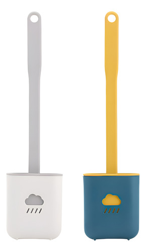 Cepillo De Inodoro Flexible De Silicona Mango Largo