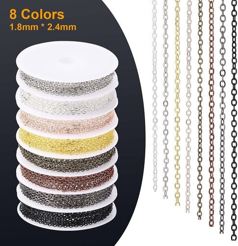 Collar 24m Cadenas Rollo 8 Colores Cadenas Para Hacer Joyas