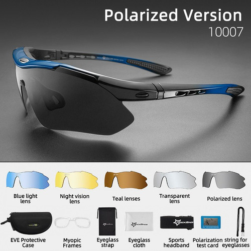 Men's Rockbros Sport Bike Mtb Sunglasses 5 Lenses 2024