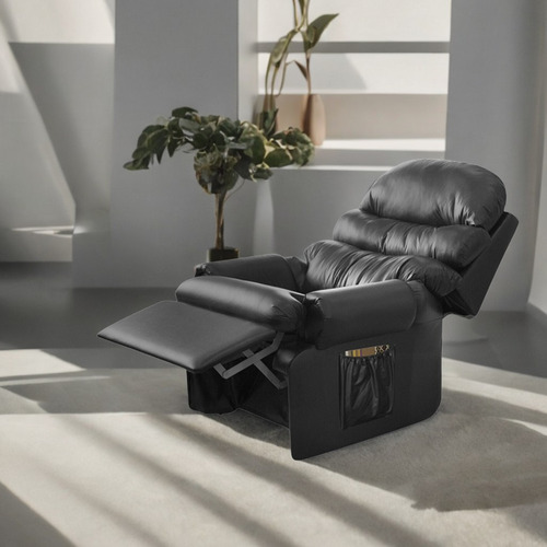 Poltrona Do Papai Confort Jardim Soft Top Sofás Descanso Top Sofas Cor Preto Lisa