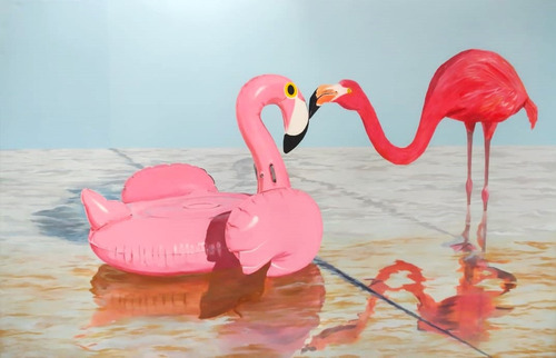 El Sueño Del Flamingo, Pintura Acrílico Sobre Lienzo 2mx1.3m