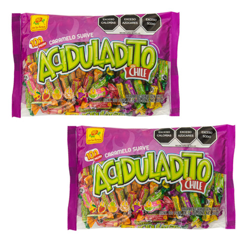 2 Pack - Caramelo Suave Aciduladitos 100 Piezas