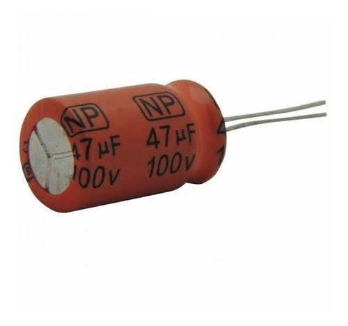 Lote C/ 10 Capacitor Eletrolitico Bipolar 47 Uf X 100v