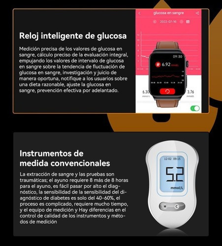 Reloj Inteligente Para Controlar El Azúcar En Sangre Y Un