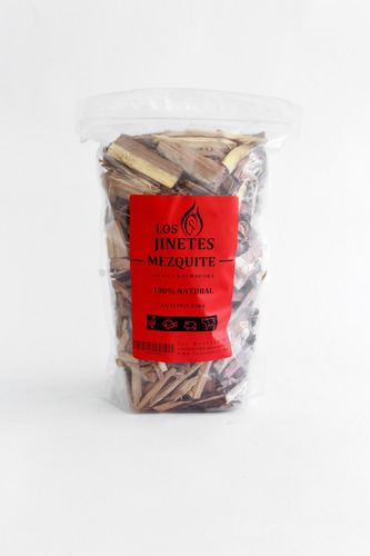 Paquete Mezquite Leña 4.5kgs X3 + Astillas X5, Los Jinetes ®