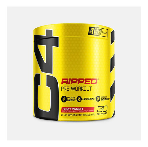 Suplemento en polvo Cellucor  Pre Workout Powder C4 Ripped carnosyn beta-alanina sabor fruit punch en pote de 180g