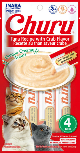 Snack Para Gato Cremoso Inaba Churu AtĂșn Y Cangrejo 14 Gr