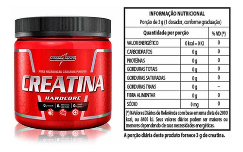 Kit 2x Creatina Hardcore 300g Integralmédica Neutro
