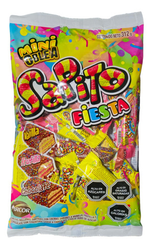 Mini Oblea Sapito Fiesta Sabor Vainilla-frutilla-chocolate