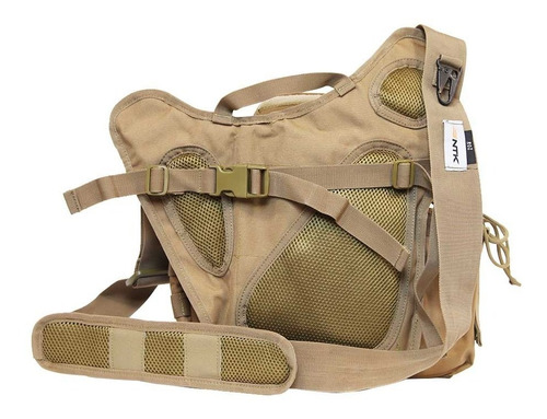 Bolsa Tática Militar De Ombro Roz Nautika Transversal Cor Coyote