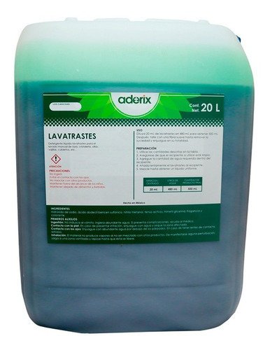 Detergente Líquido Lavatrastes 20 Litros