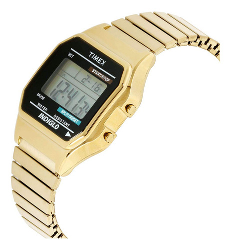 Reloj Timex Classic Digital De Acero Inoxidable En Tono Dora