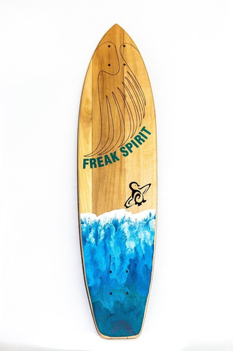 Longboard Penguin Surf - Deck Lenga Con Fibra De Vidrio