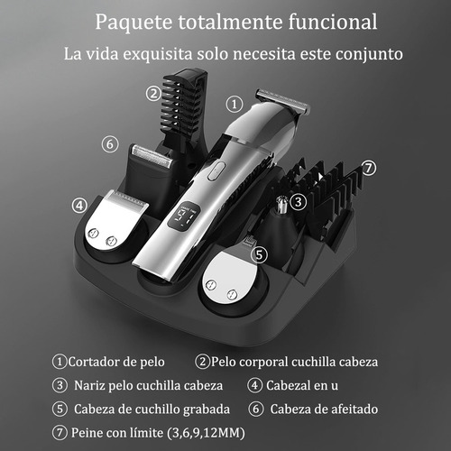 Afeitadora Electrica Y Barbero Eléctrico, 11en 1 Kit De Rasurado Para Hombre, Máquina Para Cortar Cabello De Barba/nariz/pelo/cara/cuerpo, Usb Carga Rápida,afeitadora Barba Rastrillo Electrico Hombre