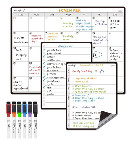 Juego De Calendario Mensual Magnético De Pizarra Blanc...