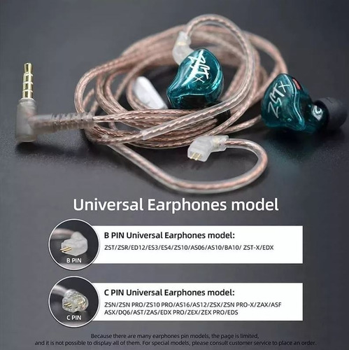 Cable Kz Auricular Mini Plug - 120cm - Tipo B Sin Micrófono