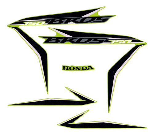 Conjunto Adesivos Completos Honda Nxr Bros 150 2013 Verde