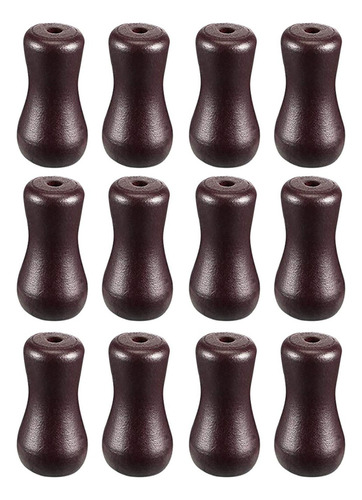L 12pcs Blind Pull Cord Buttons, Hanging Pulls Brown