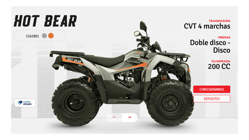 Cuatriciclo Atv Gilera Hot Bear 200 0km Entrega Inmediata