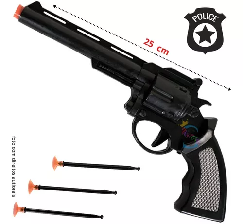 Brinquedo Revolver Similar a Nerf Arma Lançador C/ 3 Dardos