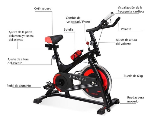 Bicicleta Spinning Fija Centurfit 6kg Hogar Fitness Cardio