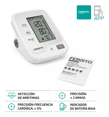 Tensiometro Digital Brazo Medidor Presion Arterial Enfermeria Automatico  Femmto